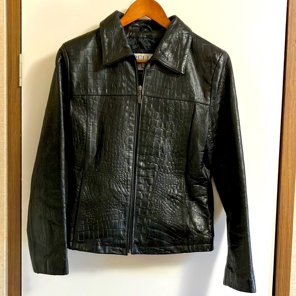 Vintage Croc Embossed Leather Jacket by Wilsons Leather